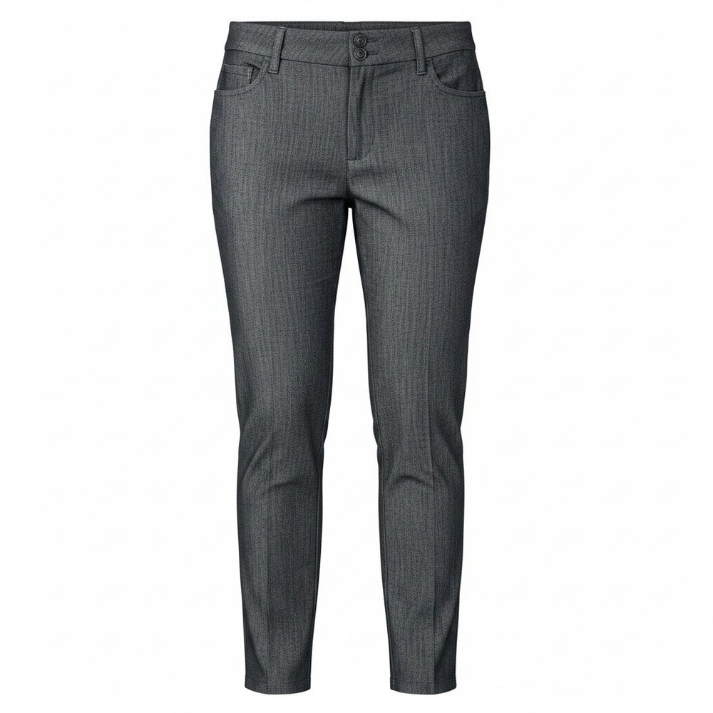 Lee Womens Secretly Shapes Straight Leg Mid Rise Blue Gray Pants 12M 4631345